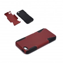 New Walleva Red Shock Resistant Case For iPhone 5/5S - Mesh Style